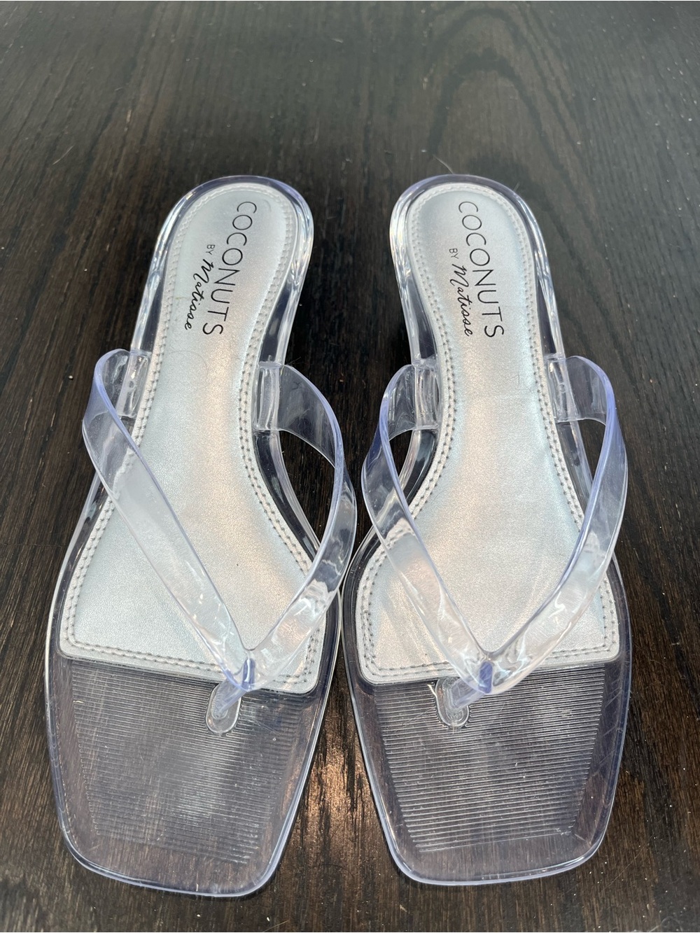 Coconuts by Matisse Clear Square-Toe Thong Sandals